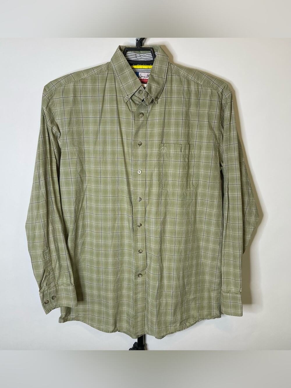 Wrangler George Strait Green Plaid Long Sleeve Shirt Size LT Men’s